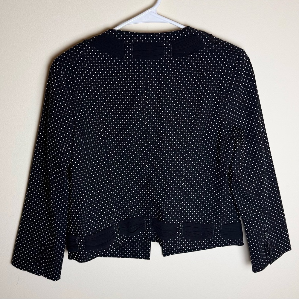 CAbi Black and White Polka Dot Blazer Size 4 Business Casual - Picture 2 of 3
